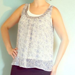 Beaded top with attached tank